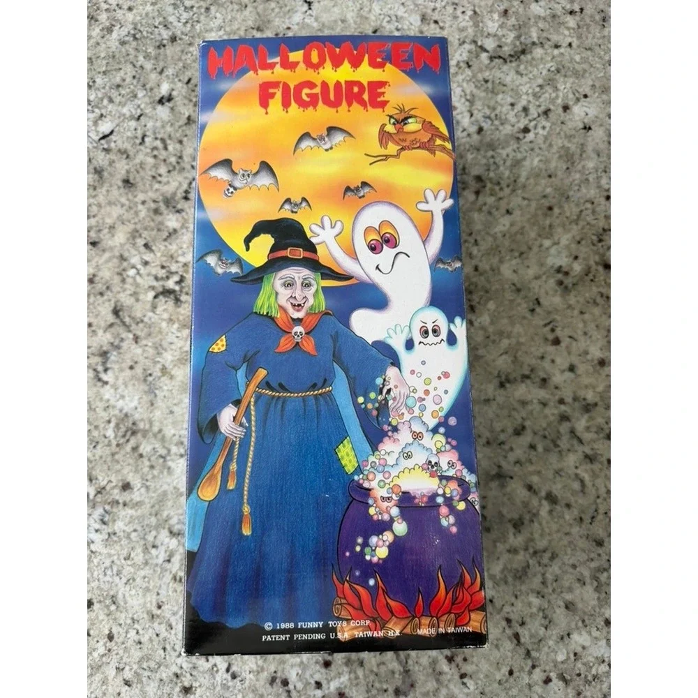 Vintage 1988 Funny Toys Halloween Witch Animated Figure Light Sound Boxed FT-605